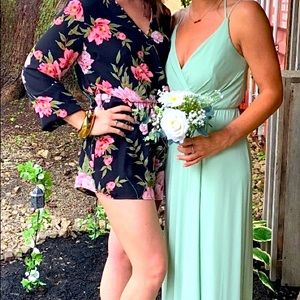 Meadow green bridesmaid dress